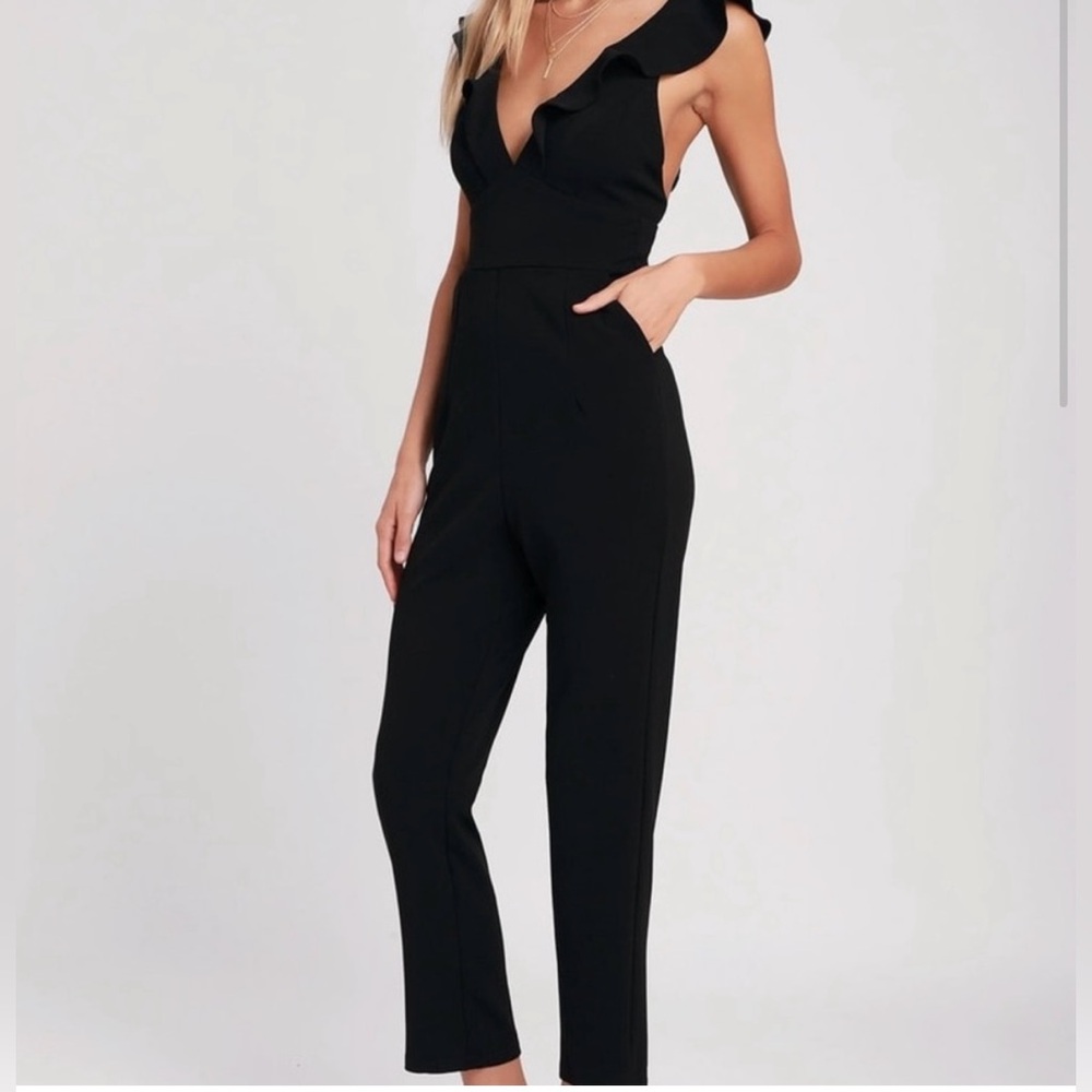 Black Ruffled Jumpsuit